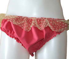 Rubber Panties Latex Mix Sissy Briefs Knickers Underwear Pink Baggy Pants BDSM