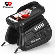 WEST BIKING Waterproof Hard Shell Bike Top Tube Front Frame Phone Case Bag 1.4L