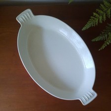 Vtg Casron Japan Orange Cast Iron Enamel Roasting Dish Pan Handles LARGE 39x23cm