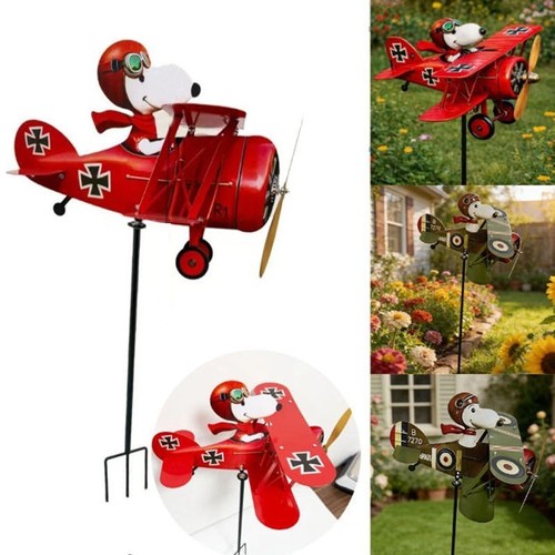 Cartoon pilot flying biplane - cartoon,