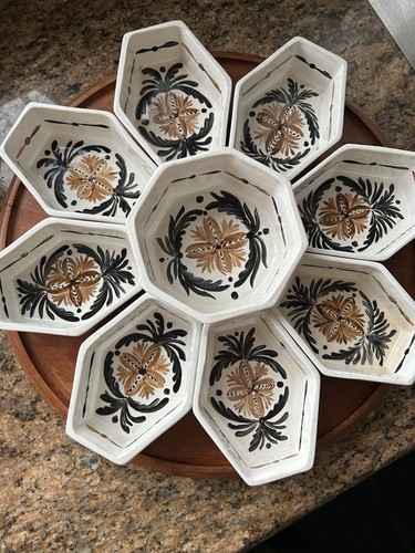 Hand painted floral hexagon - hand,