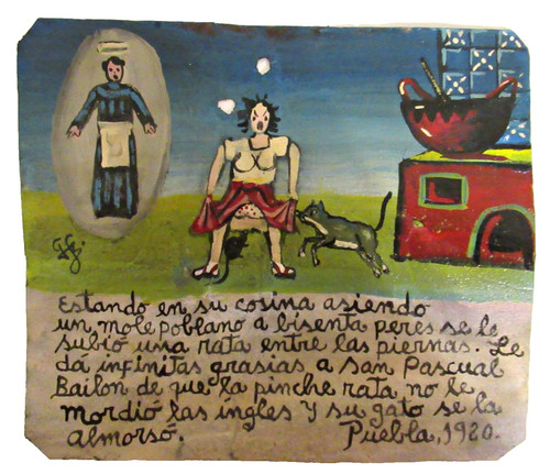 Vtg mexican tin retablo san - vtg, hp