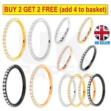 Clicker Helix Nose Ring Piercing Daith CZ Crystal Hoop Small CZ Nose Ring Septum