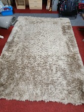 Dunelm Jewel Mink Coloured Fluffy Rug 200x290cm Size Polyester Collect SS0