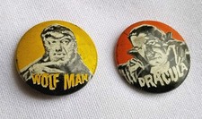 Vintage 60's Famous Monsters Elwar Dracula Pinback  Badge Horror Memorabilia