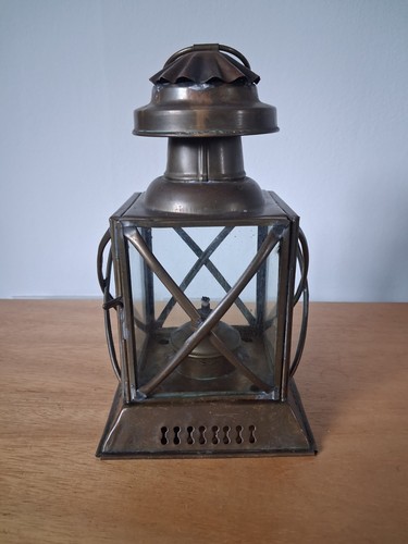 Vintage brass and glass - brass, sided