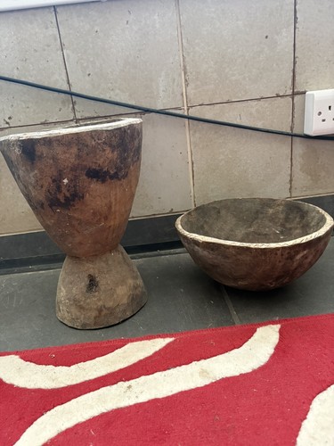 Antique wooden bowl and - wooden,