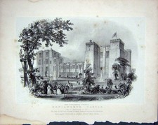 Original Old Antique Print