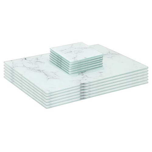12pc glass placemats square - glass,