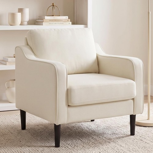 Modern linen armchair accent - modern,
