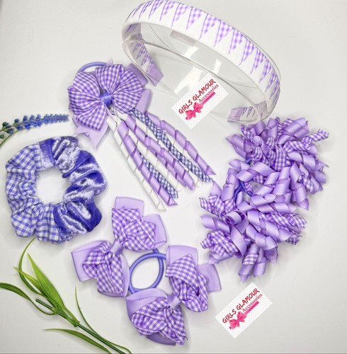 Items bundle lilac gingham - 7,