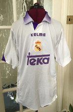 REAL MADRID RAUL #7 FOOTBALL SHIRT TEKA KELME HOME JERSEY  LARGE  #1283