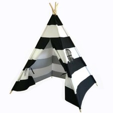 LARGE CANVAS KIDS TEEPEE INDIAN TENT WIGWAM PLAY HOUSE INDOOR OUTDOOR GIFT UKED