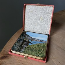 Vintage 1960s Win-El-Ware Boxed Set 6 Ireland Irish Scenes Place Mats Felt Back