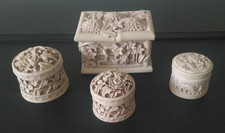 Four Faux Carved Ivory Trinket