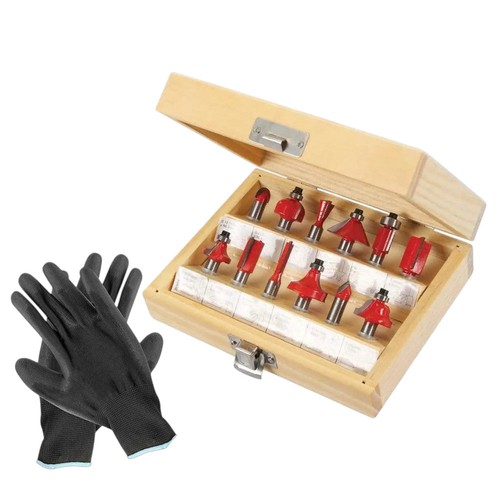 Tct router bit set - router, 12pce
