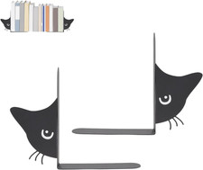 2Pcs Metal Bookends - Black