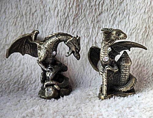 Silver tone dragon - tone,