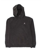 JORDAN Mens Hoodie Jumper Medium Black Cotton CG03