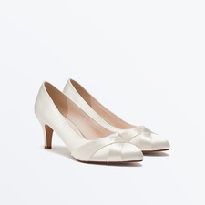 Rainbow Club - Dyeable Lexi + (wide fit) ivory wedding court shoes - UK6/ EU39