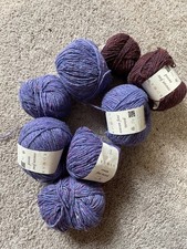 180g Rowan Fine Tweed Yarn 2 Purple  Shades Mixed DyeLots Used Settle&Dovedale