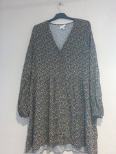 PRETTY FLORAL DITSY TOP SHOP LONG LINE BLUE TUNIC SIZE 16