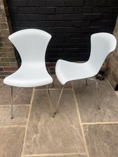 Vico Magistretti Pair (2) Pale Blue Stacking Italian Kartell NIHAU Chairs