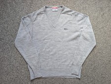 Vintage Slazenger Jumper Mens Medium Grey Mod Skin Head Courtelle 80s Terrace