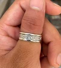 Sterling Silver Spinner Ring: Floral Meditation, Worry Ring  All Size
