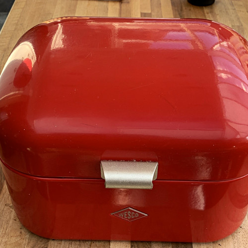 Wesco red silver metal bread - wesco,