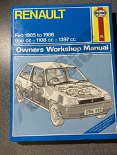 1219 RENAULT 5 1985-1986 HAYNES OWNERS WORKSHOP MANUAL 1219