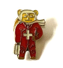 Air Ambulance Red Collectable Bear Enamel Lapel Pin Badge