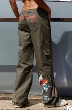 Ed Hardy X Urban Outfitters Khaki Women’s Combat Trousers Size XS