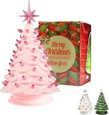 Pink ceramic christmas tree - pink,