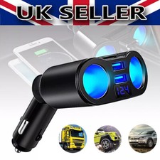 12V LED DC Car Cigarette Lighter Adapter Charger 2 Way Dual Plug Socket Splitter