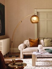 Soho Home Floor JoniArc Lamp Brass and Marble Base