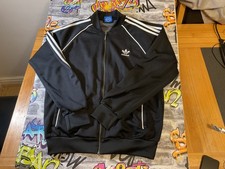 Adidas Jacket Mens XL Black Tracksuit Track Top Firebird Originals🔥