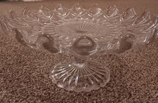 Vintage Glass Pedestal Cake Stand 8-inch