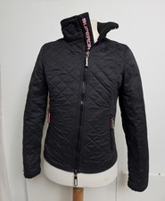 Superdry Quilted Hiker Jacket Ladies Lined Countrywear Premium Pea Coat UK Sm