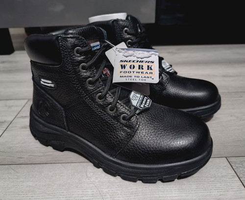 Skechers work black lace - black, lace-up