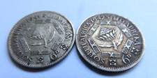 TWO SOUTH AFRICAN SILVER 6d