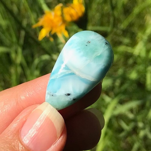 Larimar teardrop cab cabochon - teardrop,