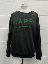 Wildfox Black Happy Holidays Christmas Jumper Medium
