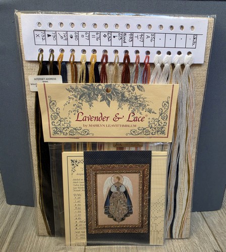 Lavender and lace cross stitch - lace,