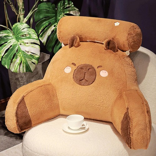 Capybara plush reading pillow - reading,