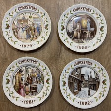 Fine bone china Vintage AYNSLEY Christmas Carol Plates 1979 1980 1981 1982