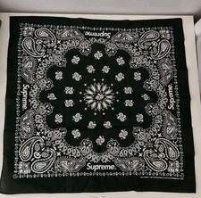 SS24 Supreme x Hav-A-Hank Bandana Black Scarf Cotton