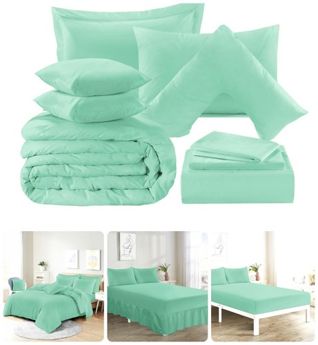 Plain mint premium bedding set - plain,