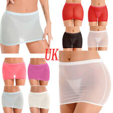UK Womens Sexy Transparent Micro Mini Hip Skirt Low Waist Bandage Short Skirts
