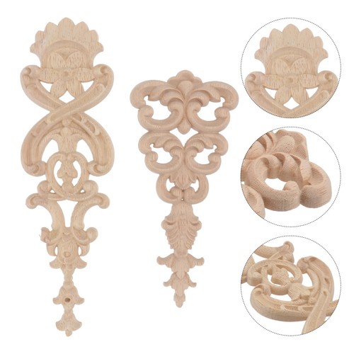 2pcs delicate wooden appliques - 2pcs,
